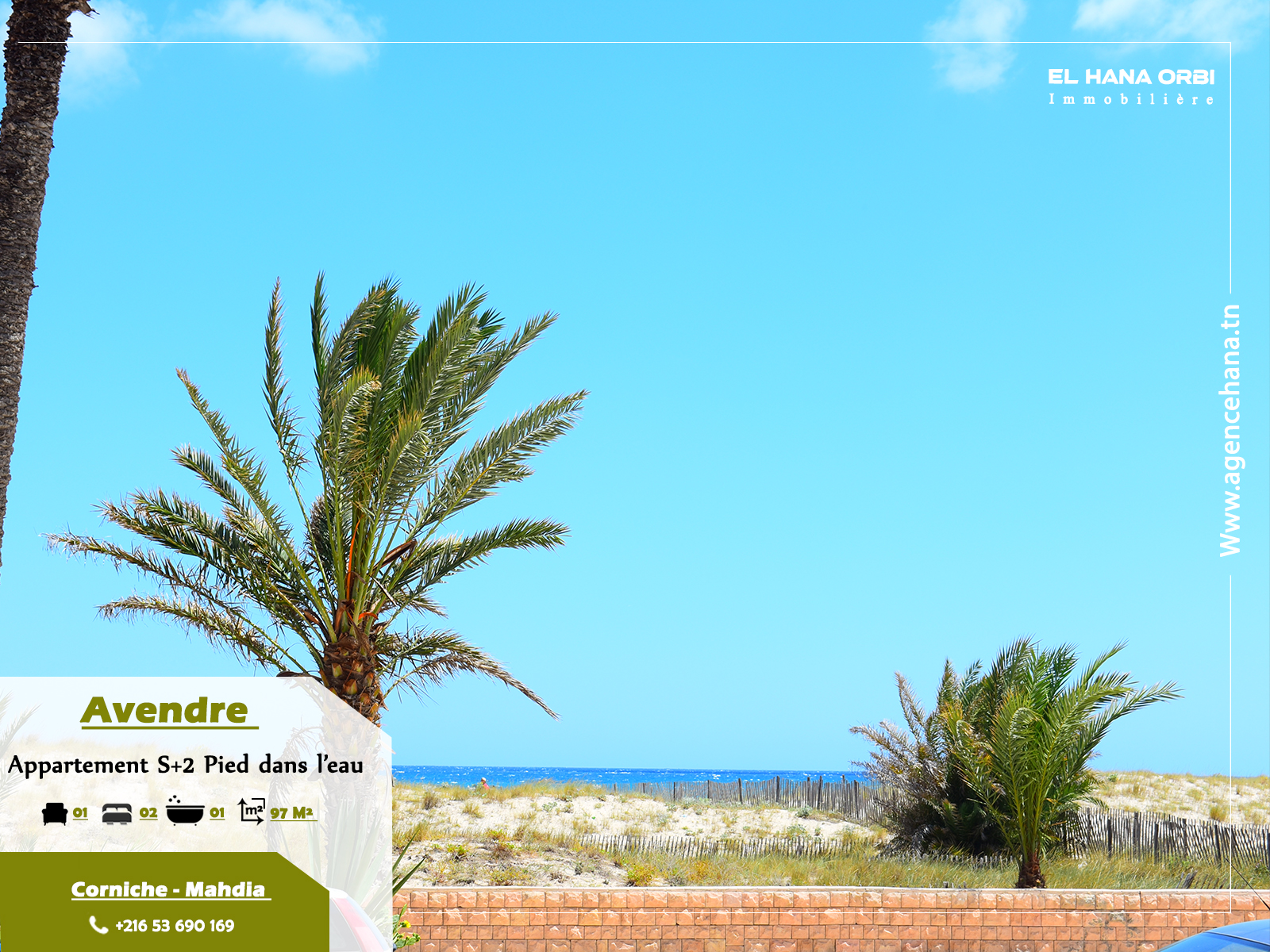 Vente Appart. 2 pièces - Tunisie