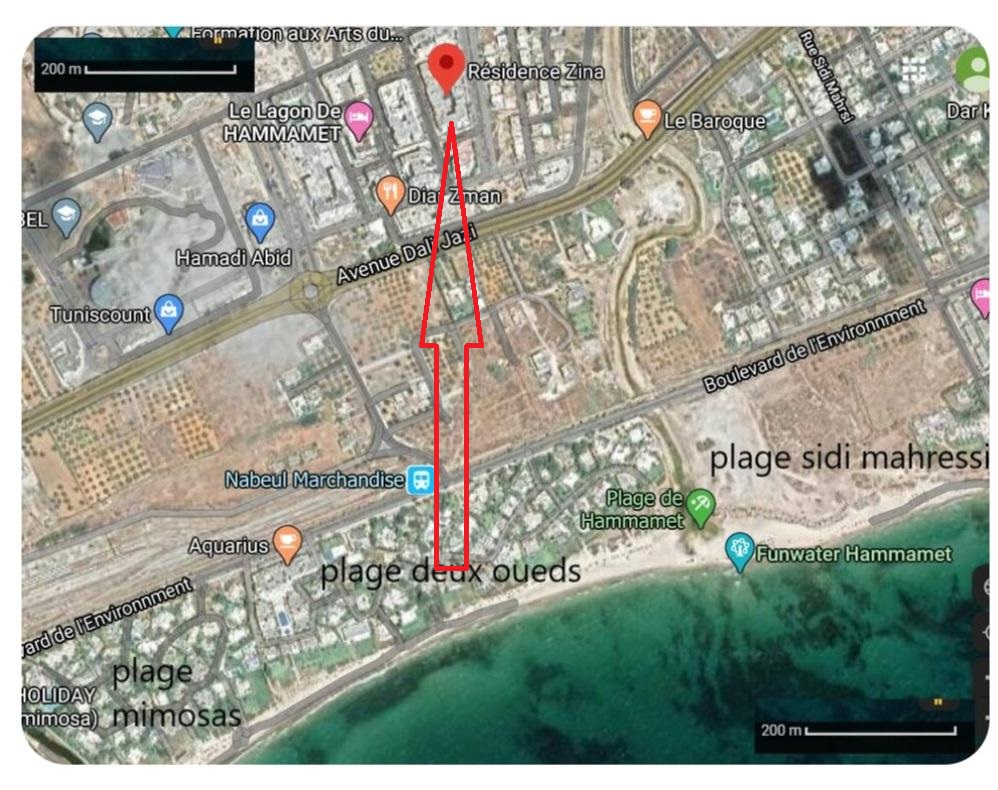 Hammamet Cite Afh Vente Appart. 3 pices Belle affaire vue piscine mrezga face deux oueds