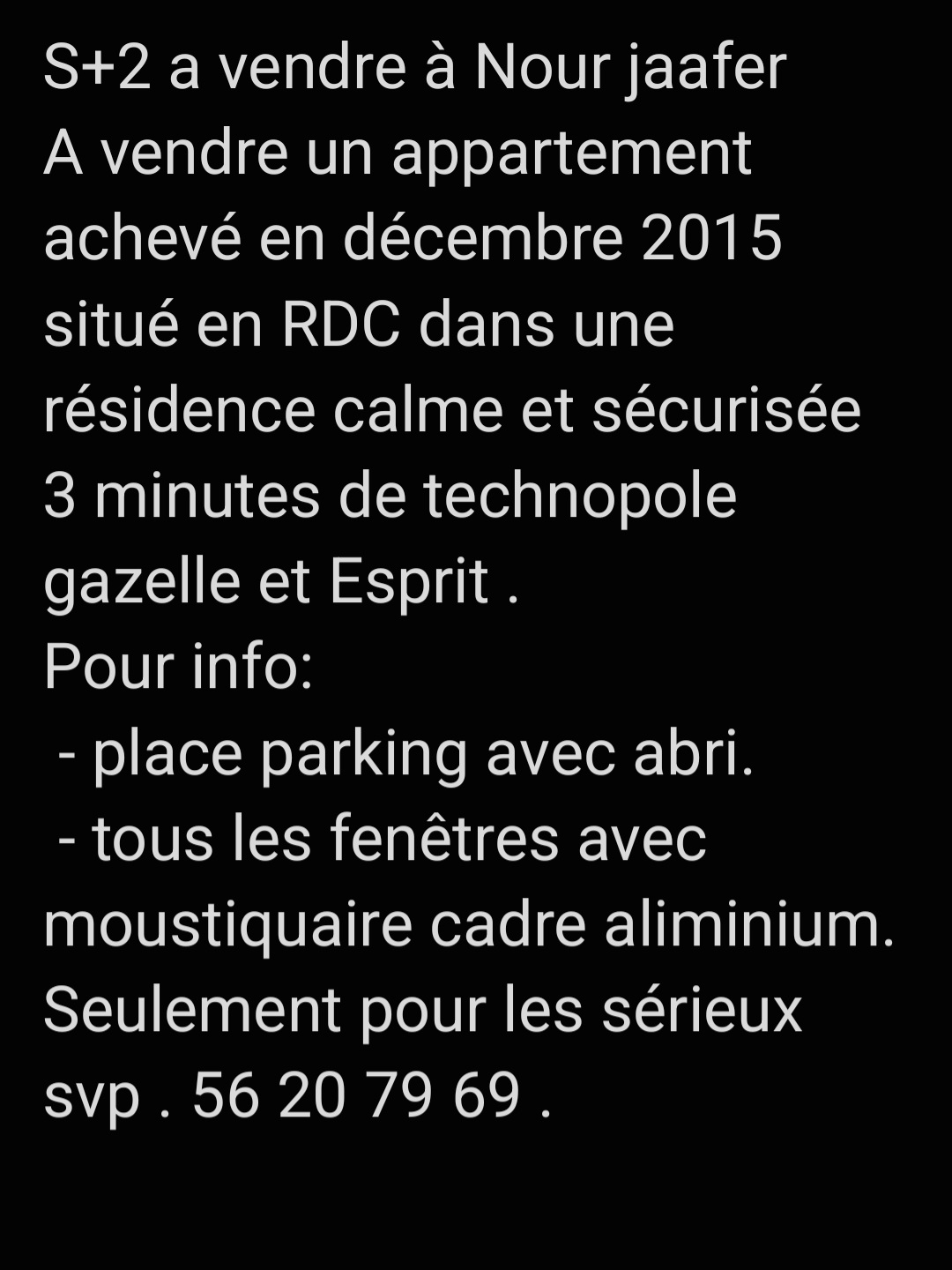 Vente Appart. 3 pices - Tunisie