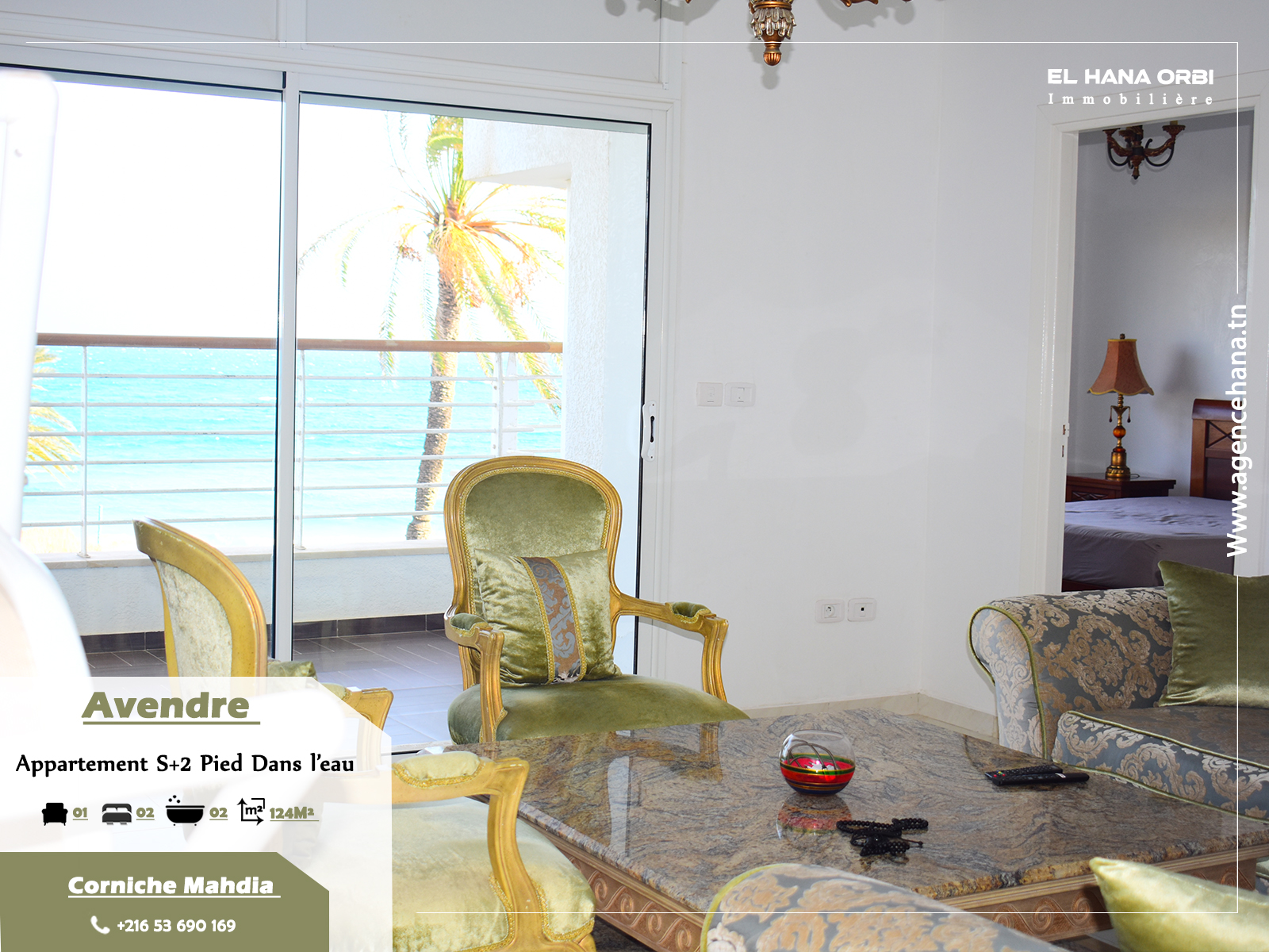 Mahdia Mahdia Vente Appart. 2 pices Appartement s2 pied dans leau  corniche mahdia