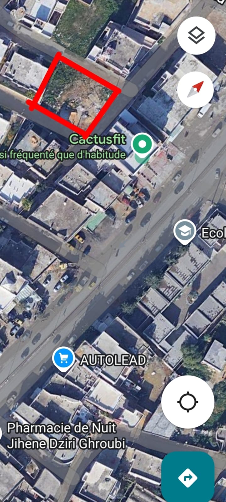 Raoued Jaafar 1 Vente Surfaces Terrain de 478 m2  jaafar