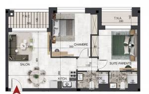 Nabeul Cite El Mahrsi 3 Vente Appart. 1 pice Appartement s2 vue mer  sidi mahersi ref1266a